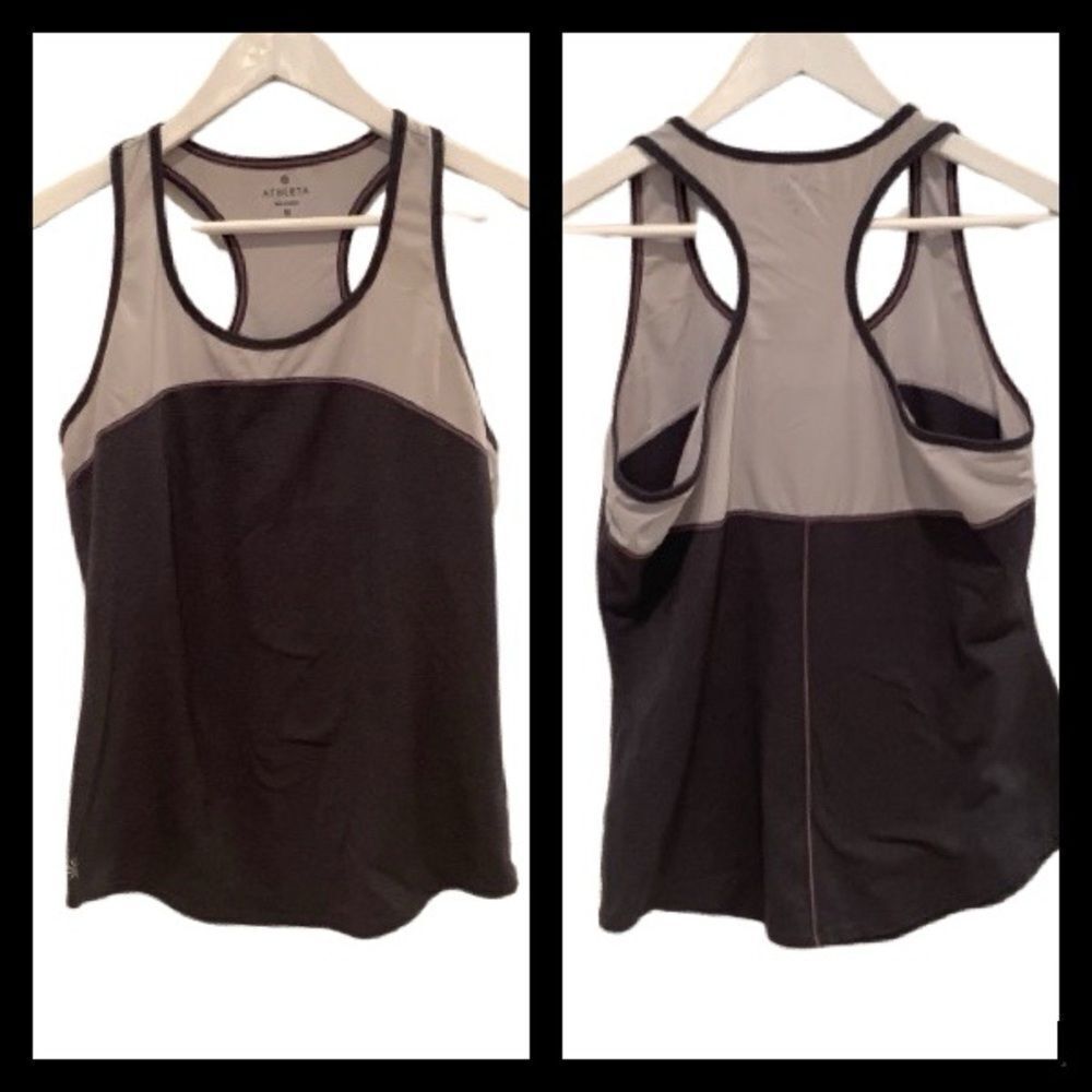 Athleta Size: Medium Guru Gita Colorblock Racerback Tank, Grey– for Yoga & Gym